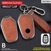 Zinc Alloy+Leather Car Remote Key Case Cover Protective Shell Fob for Ssang Yong 2020 G4 Rexton AutoKeychain Styling Accessories
