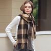 Square Plaid Scarf Women's Winter Shawl European and American Street Contrasting Color Tassel Imitation Cashmere Scarf