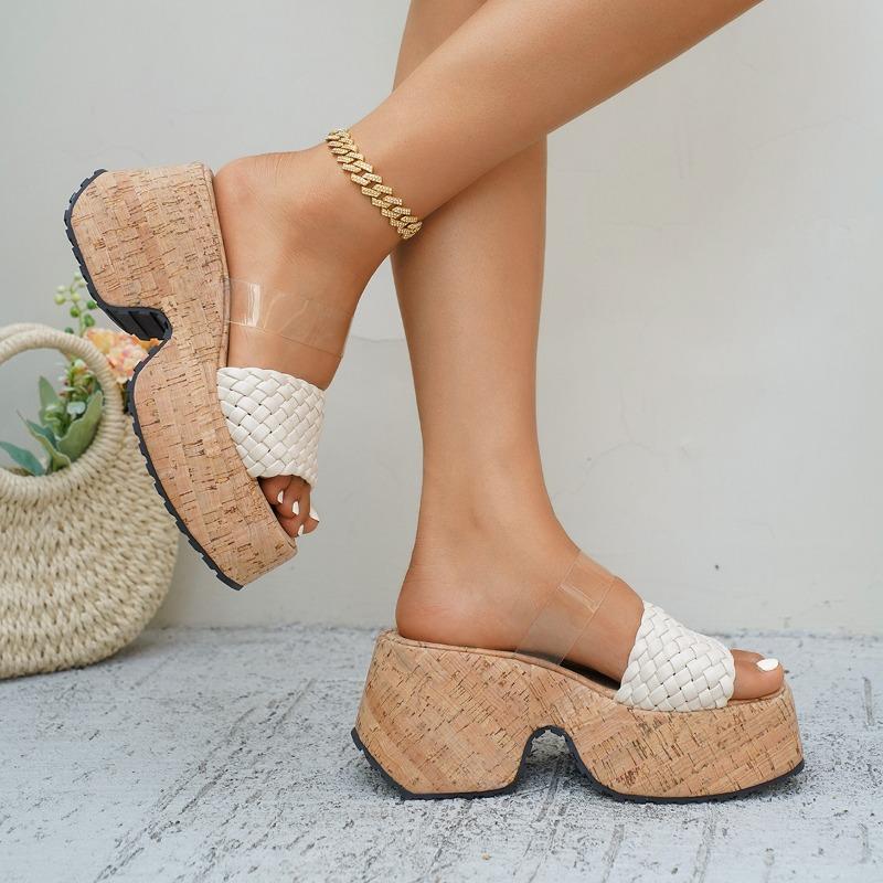 Thick-soled Shoes Flip-flops Wedge Heels Beach Flip-flops