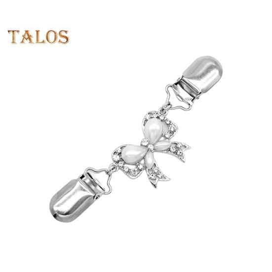 

Женская брошь-зажим в виде утки, искусственный жемчуг, стразы, декор в форме банта, противоскользящее украшение для воротника, брошь для выпускного бала, украшения для одежды белый