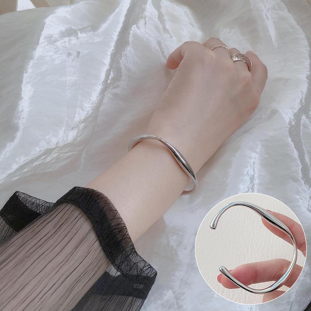Retro Braided Open Bangle: S925 Silver Plated Unisex Bracelet - Trendy Heavy Industry Design
