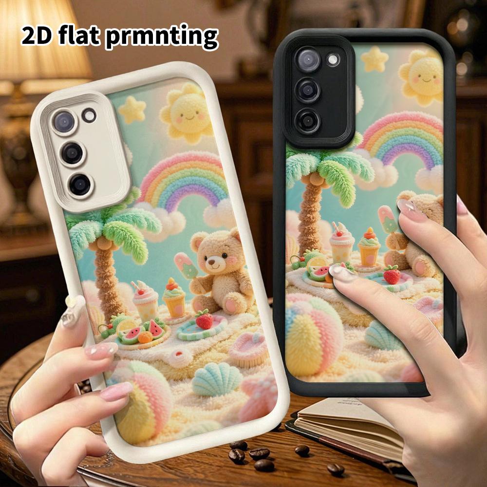 Phone Case: 2D flat, fits Samsung Galaxy A34 A35 M05 M06 S20 S22 S21 FE Plus 5G protective case, beach afternoon tea, perfect Christmas and Halloween 