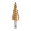 4mm To 12mm 4mm To 20mm Step Drill Bit HSS 4241 Titanium Coated Straight Flutes Hex Shank for Metal Wood Plastic