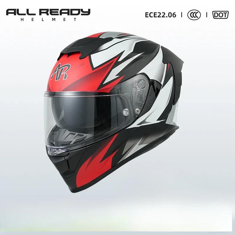 AR Motorcycle Helmet Men Double Lens Full Face Capacete DOT ECE Certification Professional Track Racing Casco For Duakdi For BMW