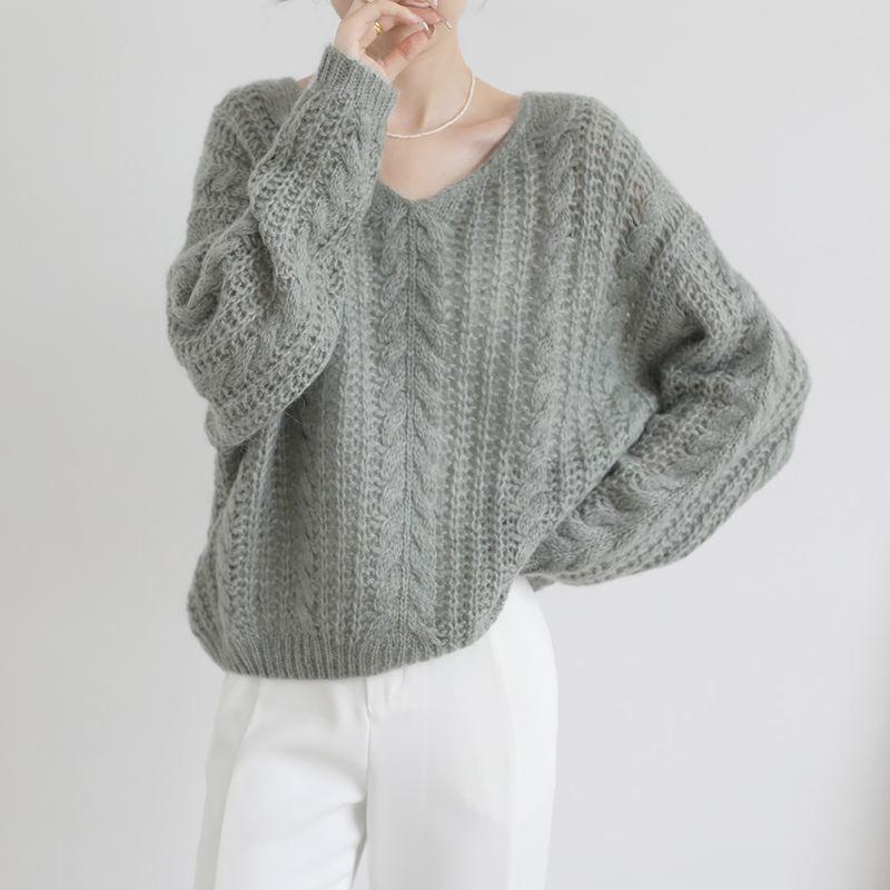 Hollow Out Thin Knitted Sweater for Women Simple and Lazy Style for Spring and Summer Pullover Sweater for Women Loose Top