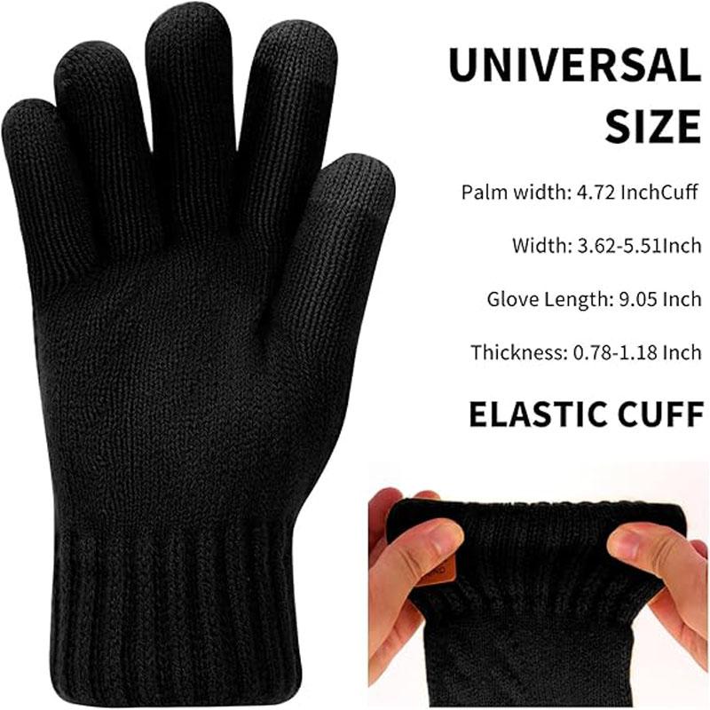Winter Gloves for Women Ladies Men Thermal Touch Screen Gloves with Fleece Lining Soft Warm Knit Gloves for Running Ski