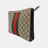 [Pre-Owned] GG Supreme Vintage Logo Stripe Web Canvas Clutch - Excellent #UQHQU1