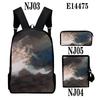 Popular Chinese style ink painting 3D Print 3pcs/Set School Bags Laptop Daypack Backpack Inclined shoulder bag Pencil Case