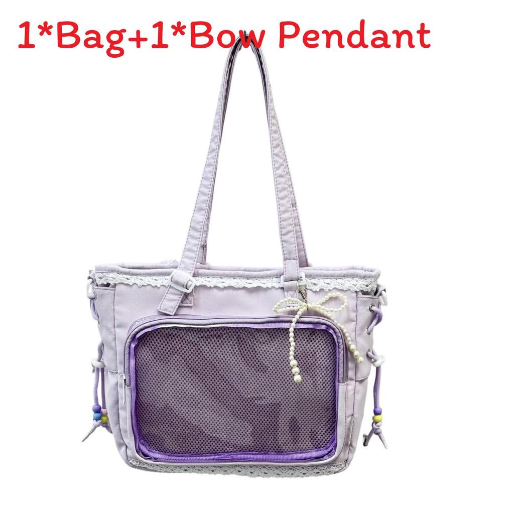 Japanese Transparent Tote Bag With Pvc Material For Casual Daily Use And School Commute Women