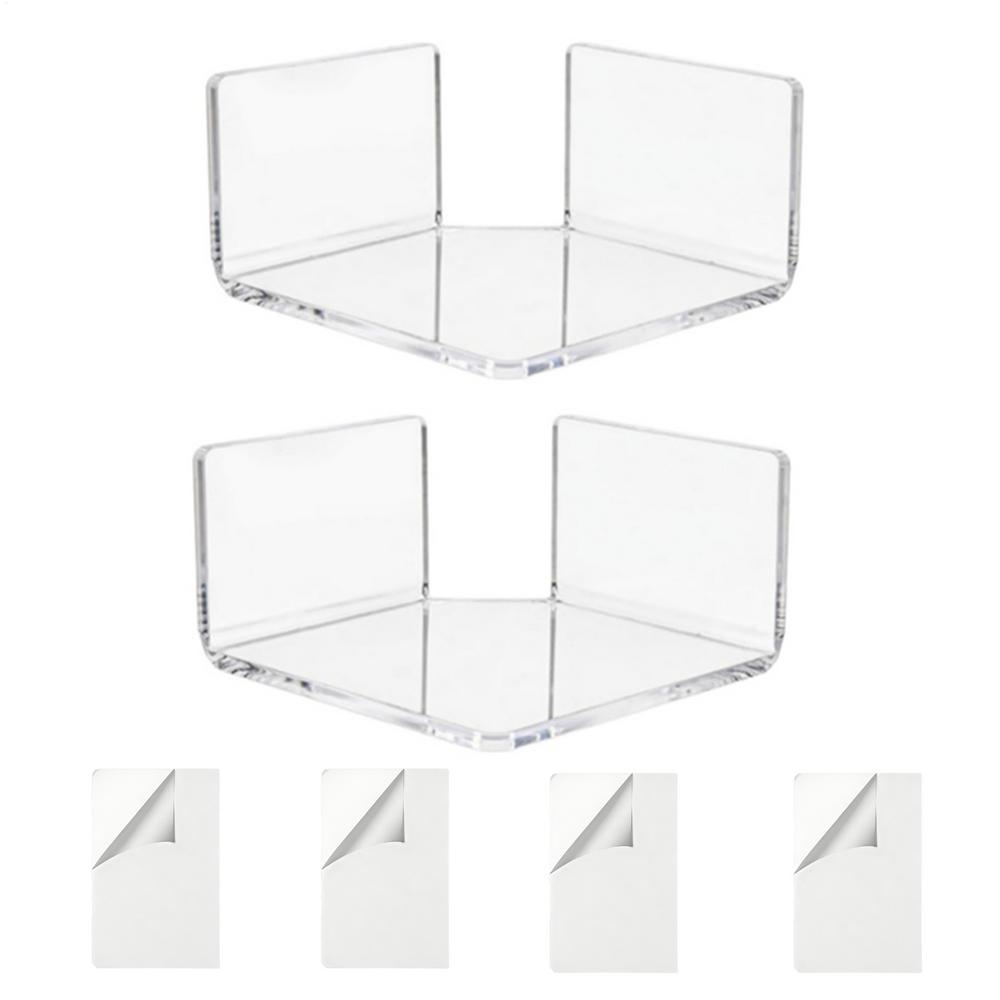 Camera Corner Mount 2 Pieces Wall Mount Acrylic Bracket Security Camera Shelf For Monitor Speaker Bathroom Nursery Living Room AS SHOW белый