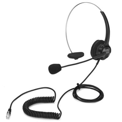 Head-Mounted Crystal Head Telemarketing Headset for Customer Service Calls