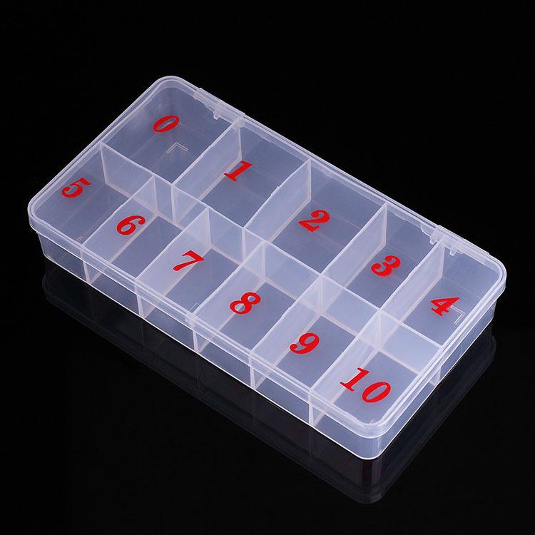 Nail Art 1000-Piece Semi-Transparent Tip Storage Box