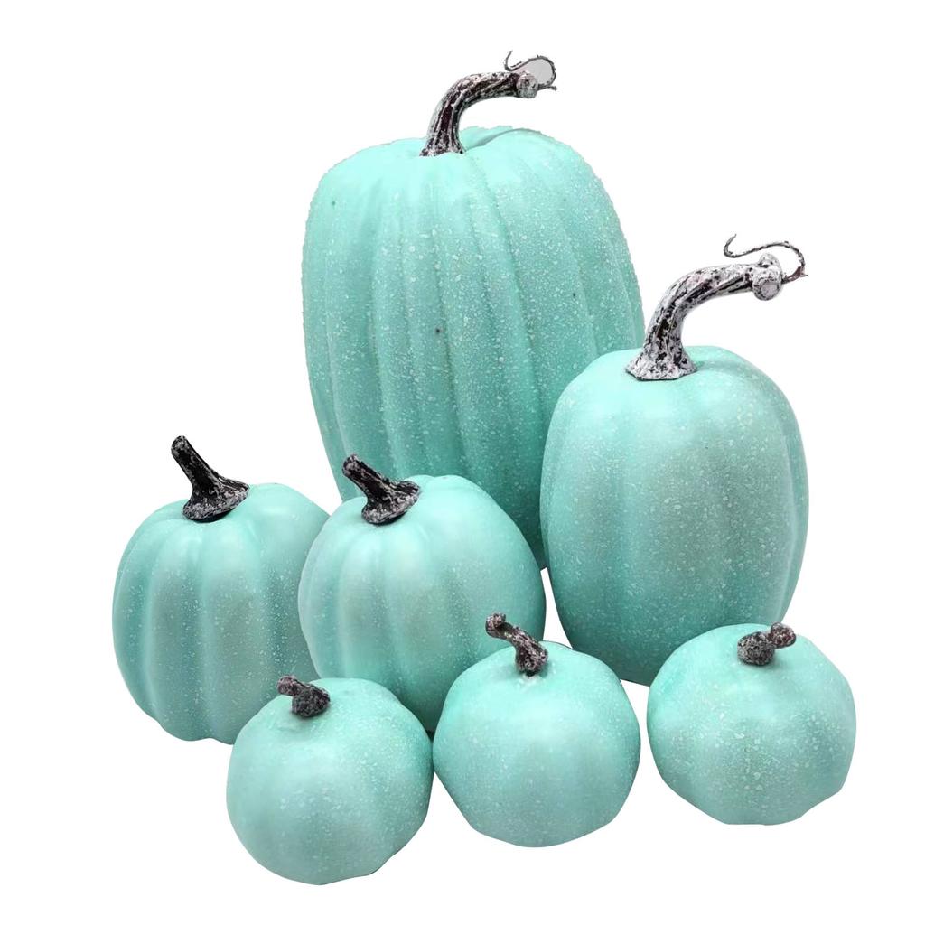 7 Pcs Artificial Pumpkin Cute Lifelike Foam Pumpkins for Autumn Holiday Decor
