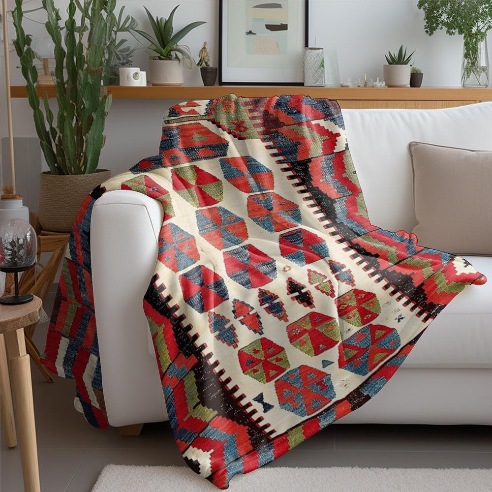 Turkse Kilim Tapijt Vintage Handgemaakt Wol Traditioneel Geometrisch Bed Tapijt Decoratief Plaid