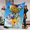 1pc Digimon Theme Blanket - Digital Print, Polyester, Cozy for All Seasons, Perfect for Outdoor, and Travel