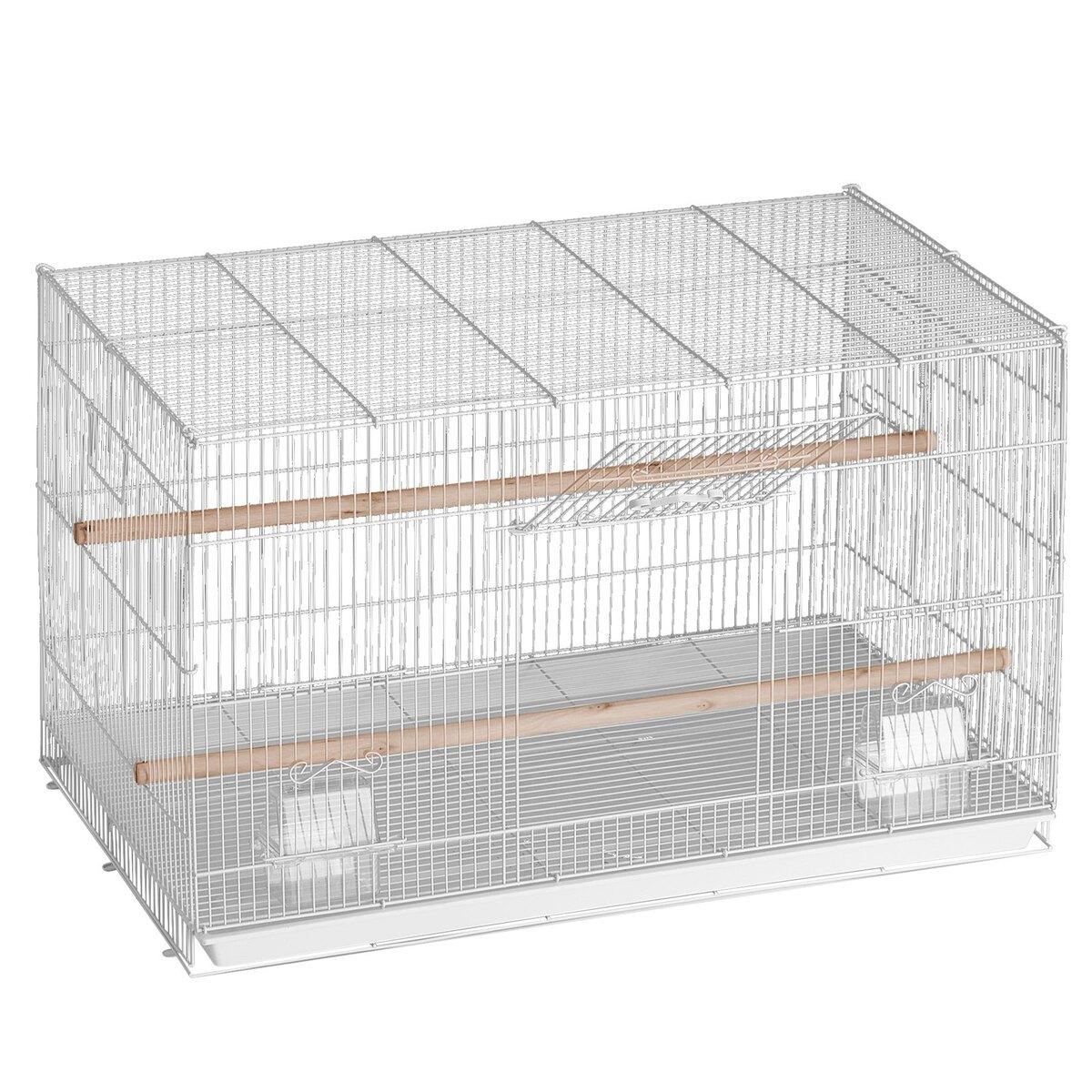 Vogelflugkäfig 18 Zoll Kleiner Metall-Wellensittichkäfig für Nymphensittiche Weiß