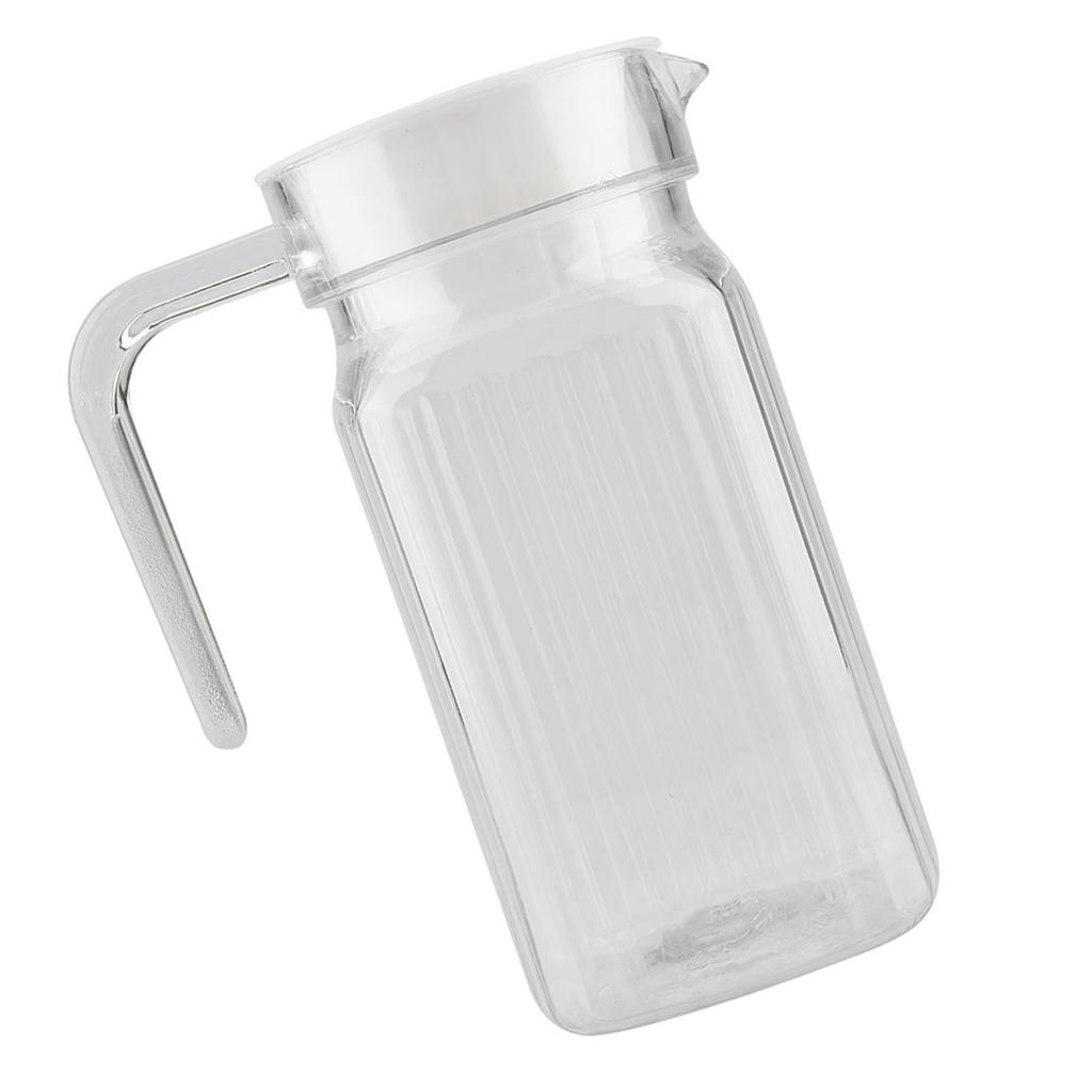 500ml Acryl Transparente Saftflasche Gestreifter Wasser-Eiskalter Saftkrug mit Deckel für Bar Zuhause