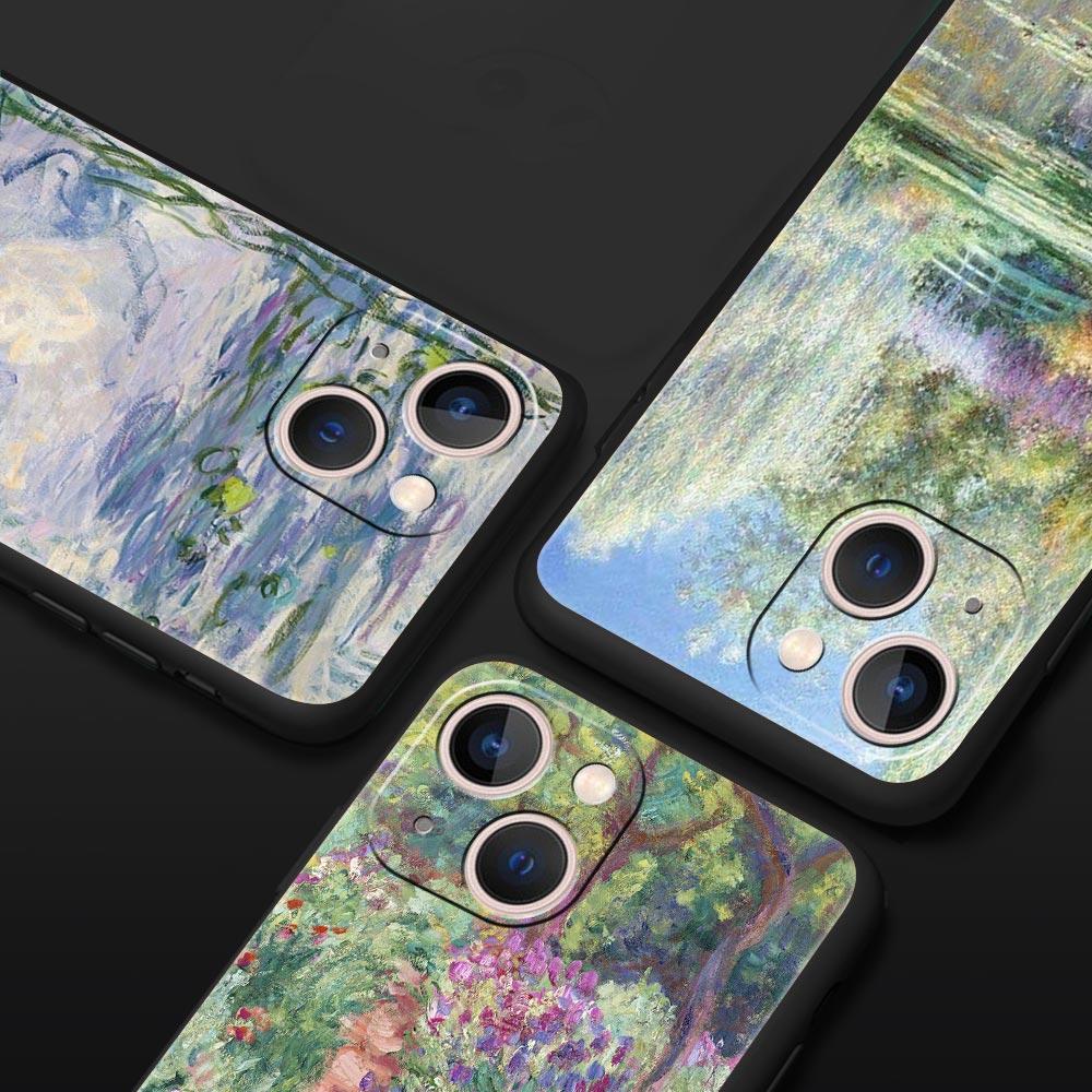 Claude Monet Impressionism Painter For iPhone 11 12 13 15 16 14 Pro Max Phone Case X XR XS 7 8 Plus SE Luxury Cover Funda
