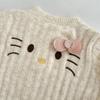 Korean Girls' Cute Cartoon Cardigan & Flared Jeans Set for Autumn