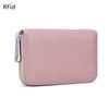 Card bag Organ zipper Men's cowhide RFID anti-theft brush Magnetic leather Women's card holder