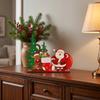 Easy Assembly Xmas Crafts Wooden Christmas Ornaments, Tabletop Decoration with Santa Claus Snowman Elk Reusable Festive Home Decor Designs for Holiday