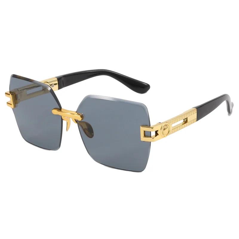 New Borderless Trimming Sunglasses Women'S Fashion Brand Designer Sun Glasses Women Color Lens Trend Eyewear Uv400