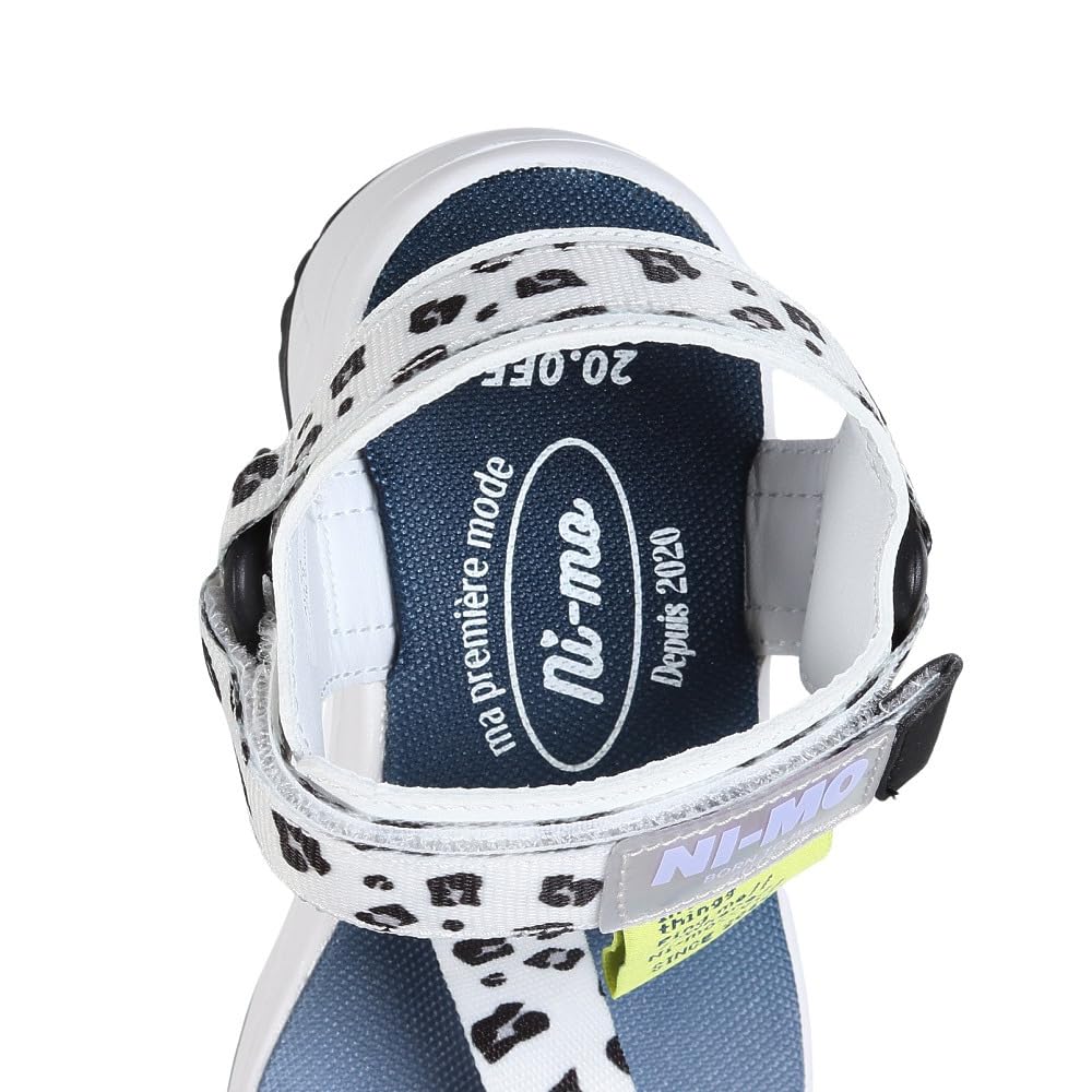 Sandales NM J129 Filles cm 2E [Moonstar] Blanc/Animal 22.0