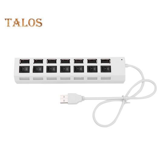 

Компактний концентратор-адаптер USB 2.0 із 7 портами, універсальна широкосумісна світлодіодна високошвидкісна док-станція з розгалужувачем USB із увімкненням/вимкненням живлення білий