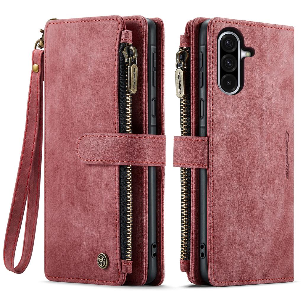 Leather Zipper Wallet Case For Samsung Galaxy A14 A15 A16 A17 A24 A25 A33 A34 A35 A36 A53 A54 A55 A56 A71 A72 4G 5G Phone Cover