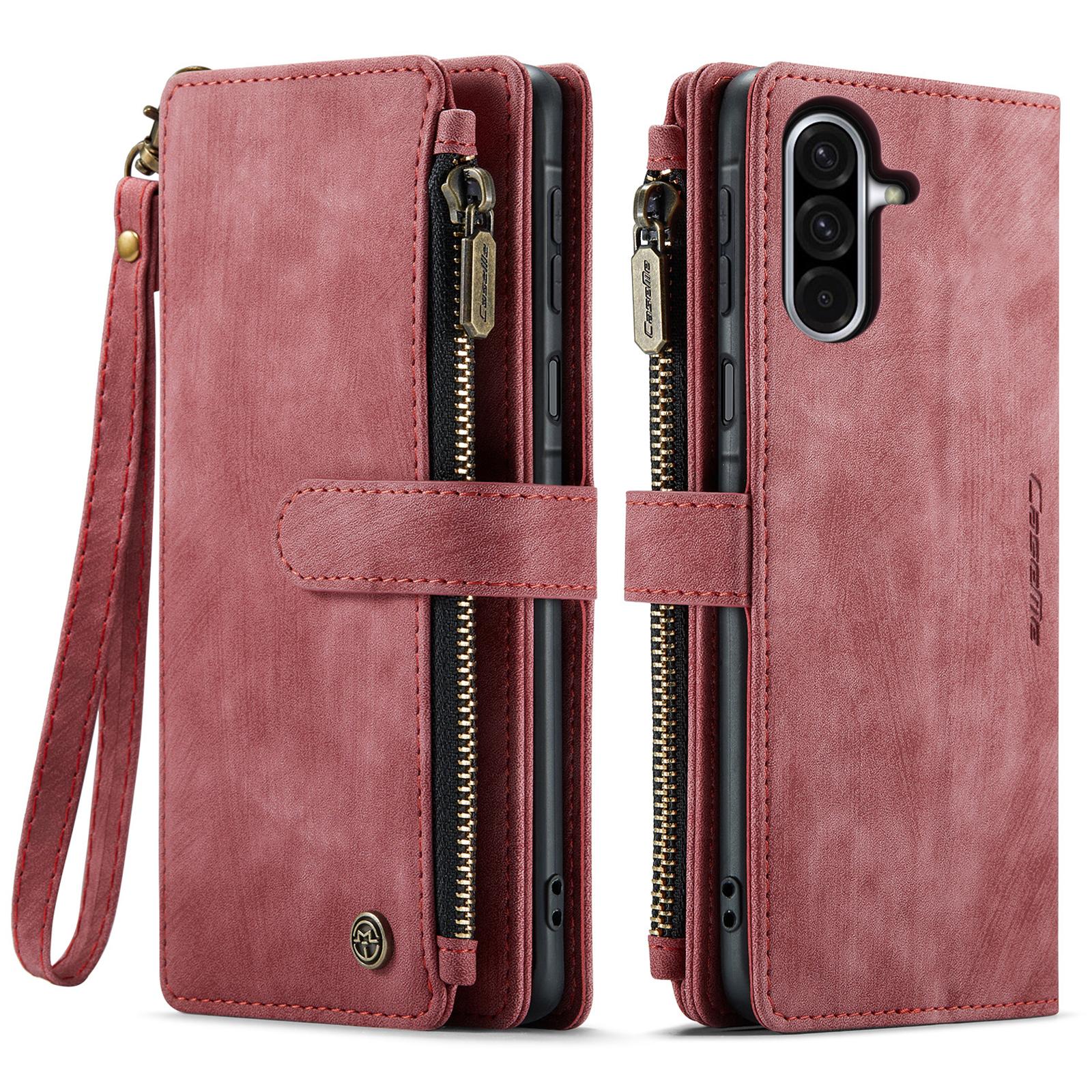 

Leather Zipper Wallet Case For Samsung Galaxy A14 A15 A16 A17 A24 A25 A33 A34 A35 A36 A53 A54 A55 A56 A71 A72 4G 5G Phone Cover Galaxy A35 красный