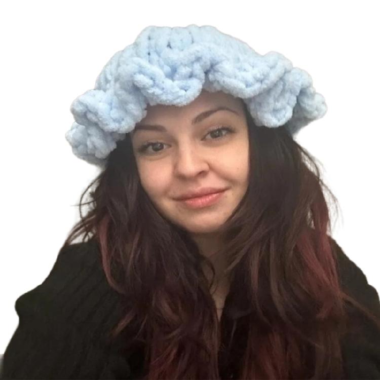 Mädchen Übergroßer Hut Handgewebter Hut Handgewebte Rüschen für Urlaub Foto-Requisiten