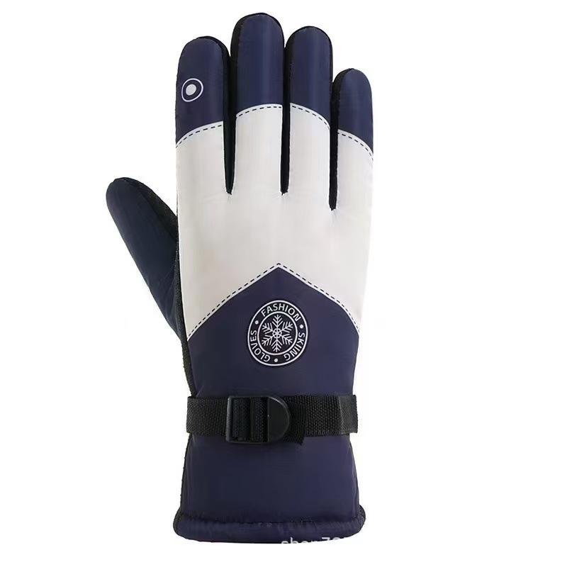 Men'S And Women'S Touch Screen Leather Gloves Winter Warm Waterproof Windproof Piled Thickened Outdoor Motorcycle Riding Gloves