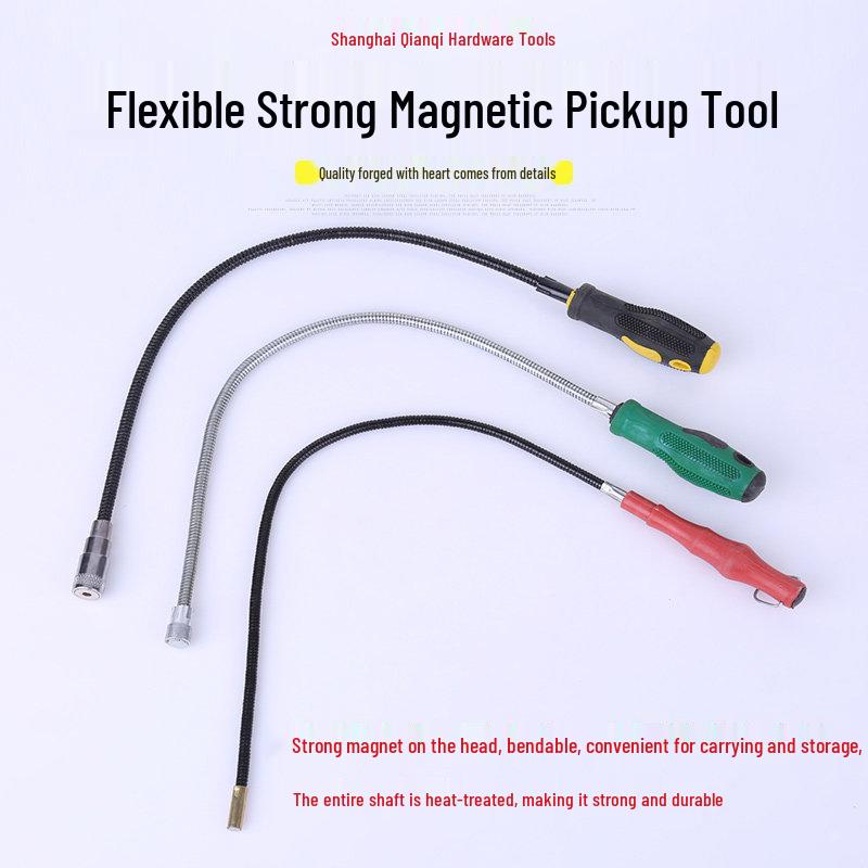 Multi-functional Magnetic Pickup Tool with Bendable Elbow for Car Repair