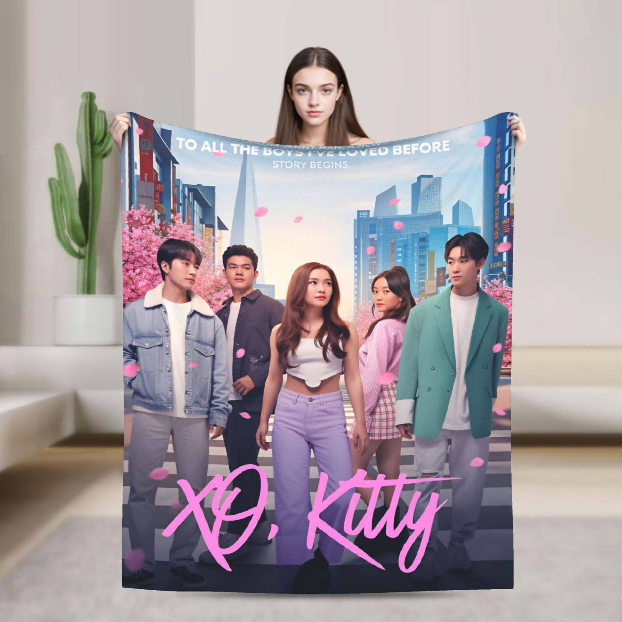 Happy Adults Toys Unisex Xo Kitty Poster Warm Soft Blanket Novelty Picnic Throw Blanket Couch Chair Flannel Bedspread Sofa Bed Cover