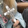 Vintage Gothic Collar Necklace Wooden Cross Pendant Necklace Streetwear Jewelry