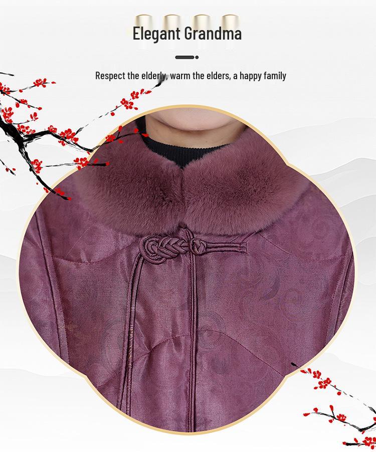 Grandma Winter Down Jacket - 90% White Duck Down, Warm Outerwear for Women in Their 60s-70s