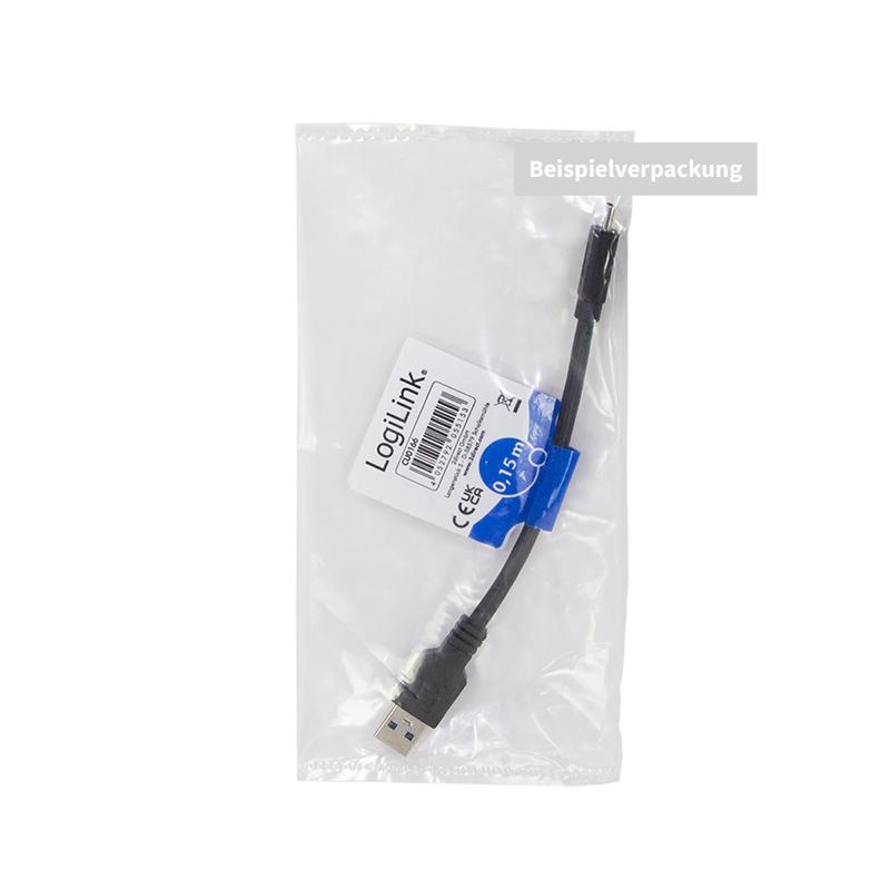 Logilink USB 3.2 Gen1 Type-C to USB-A Cable, Black, 0.5m, 5Gbps