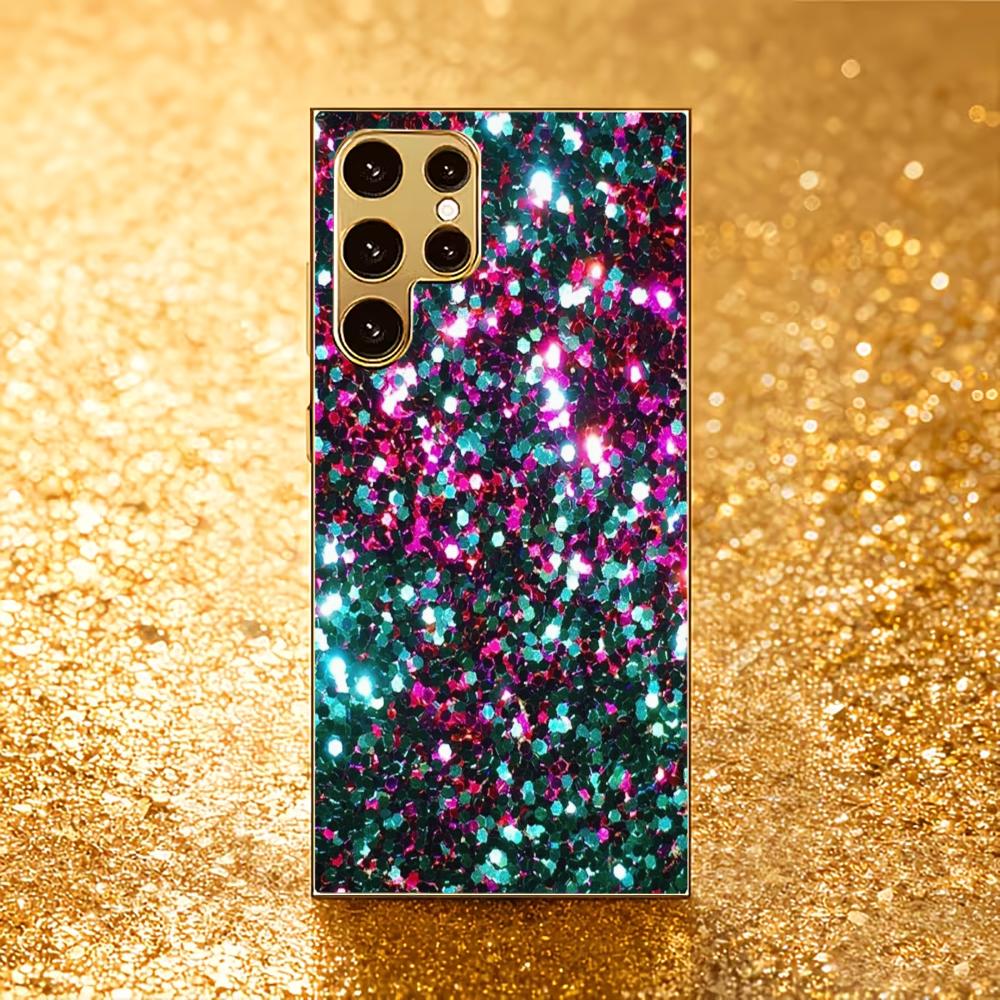 Cyber style Atmosphere High-end Electroplating Glass PhoneCase for Samsung Galaxy S26 S25 S24 S23 S22 S21 FE Ultra Plus