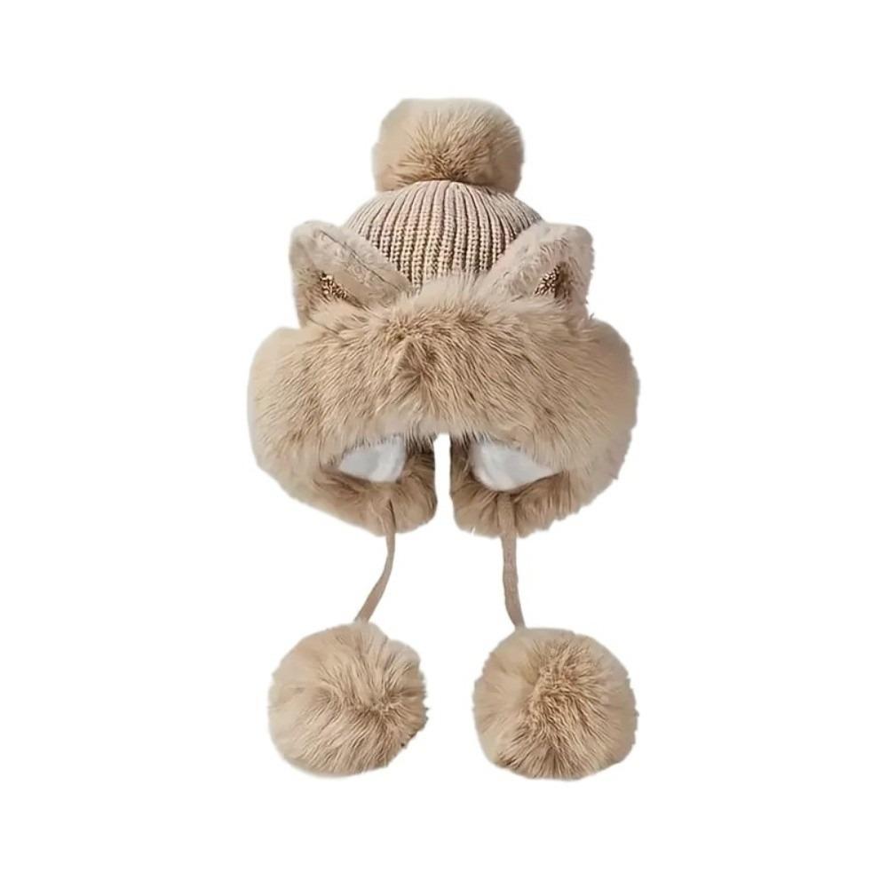 Woolen Cat Ears Beanie Fluffy Lei Feng Hat Personality Ear Protection Hat  Winter/Autumn