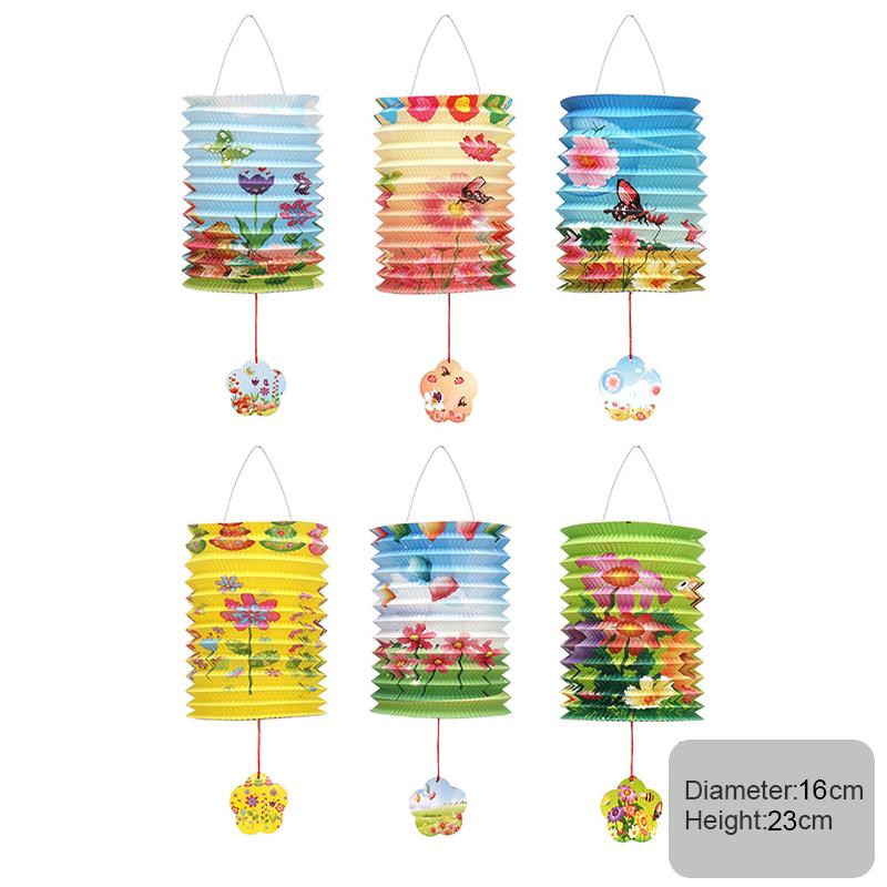 10/12pc Traditional Mid-autumn Festival Hanging Paper Lantern Folding Organ Design Chinese Style Festival Decor Portable Lantern