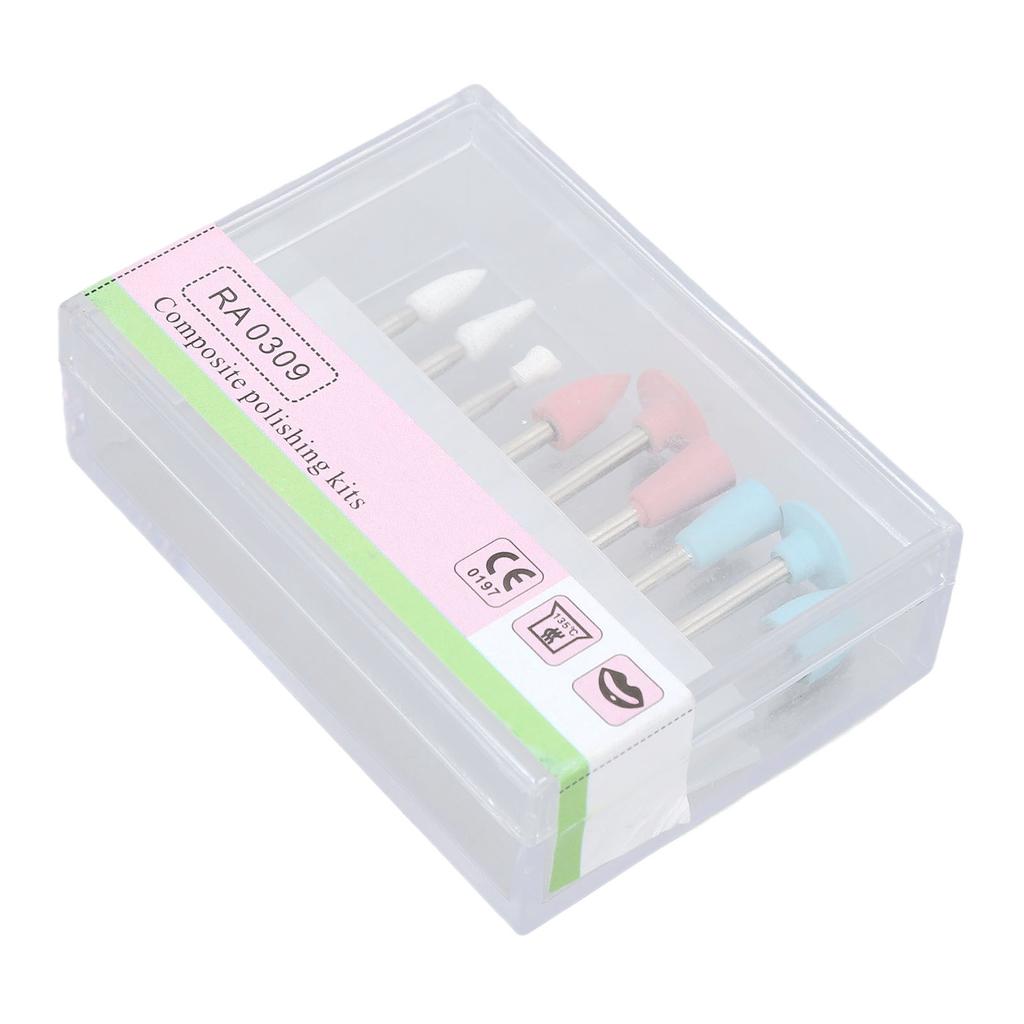 9pcs Dental Polishing Drill Bits Light Cured Resin Teeth Polishing Bur Accessory for Low Speed Handpiece