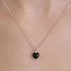 (Silver 925) Volume Stone Heart Necklace NZ2532