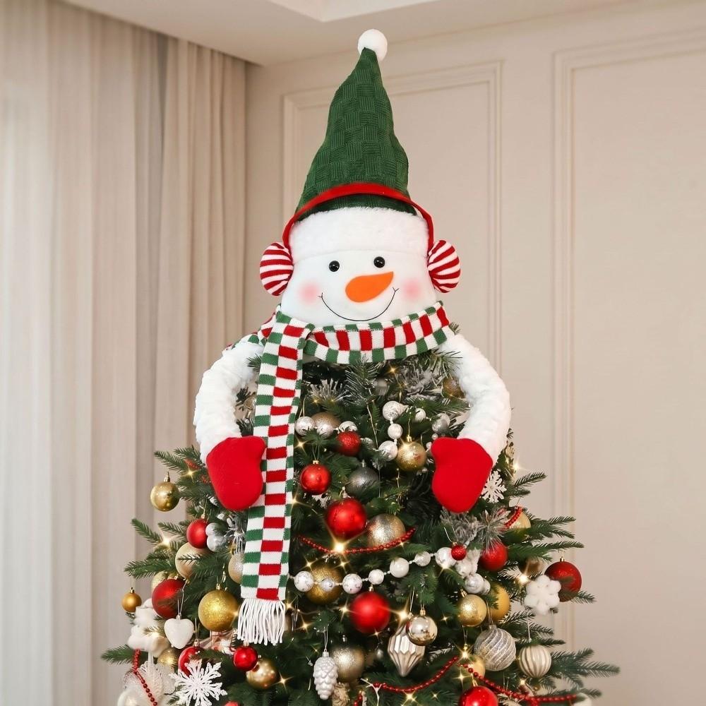 Elk Snowman Hugger Tree Decor Cartoon Santa Claus Reindeer Tree Topper Christmas