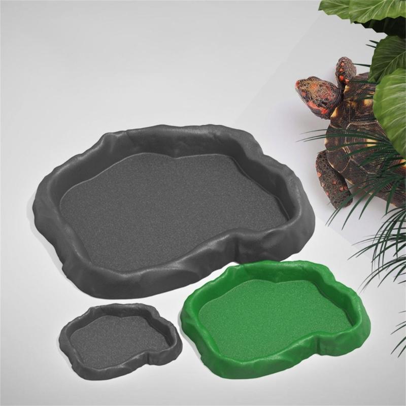 3in1 MultiFunctional Plastic Reptiles Food Water Feeder Bowl Bath Bowl For Amphibians Feeding Bathing And Watering Supply