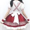 Plaid Maid Red and with Sexy and Cute Adult Dress with Socks [RPFLQ] Outfit, Black, Bow, Christmas, Cosplay, Halloween, Women's, Apron, Headband,