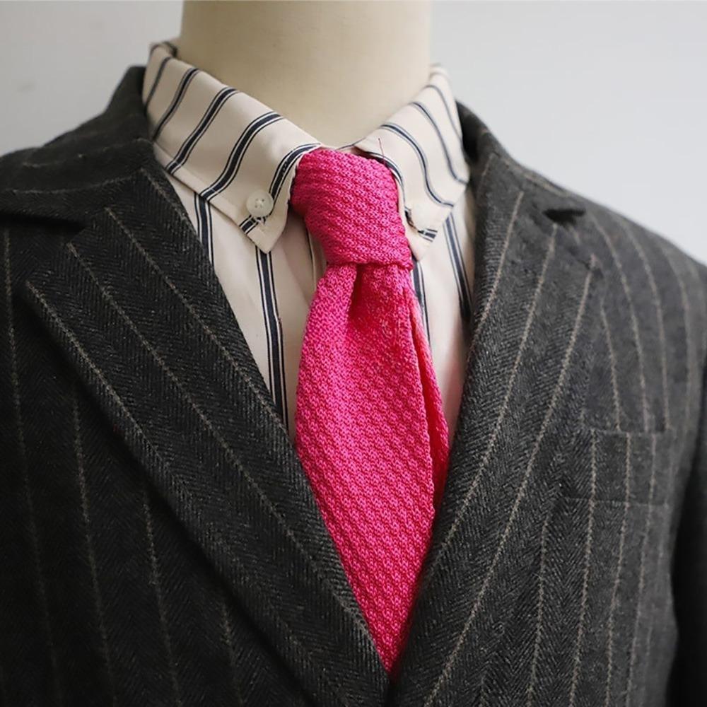 

Утолщенная вязаная рубашка галстук однотонный мужской галстук-крават простой вязаный галстук аксессуары для костюма розы красного
