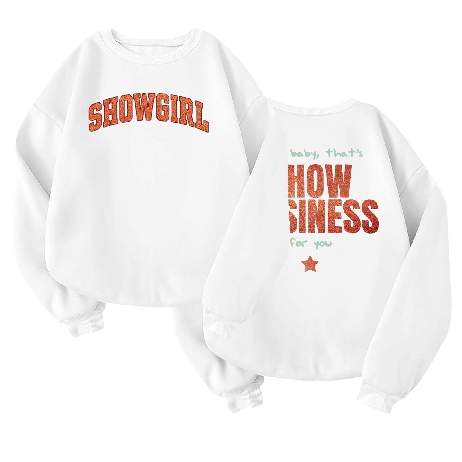 

Детский повседневный модный свитшот с длинным рукавом, принтом и круглым вырезом 160 белый