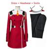 02 Zero Two Cosplay Costume DARLING in the FRANXX Cosplay 02 Dress Uniform Suits Headwear Wig Women Halloween Costume Dress