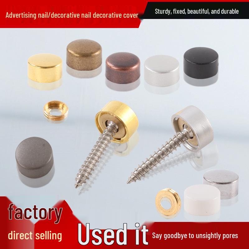 Decorative Glass Mirror Nail Caps: Thickened Flat Screws for Bathroom Signs