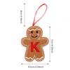A-Z Gingerbread Man Doll Christmas Decoration Pendants Xmas Tree Hanging Ornament Christmas for Home New Year Kids Gift